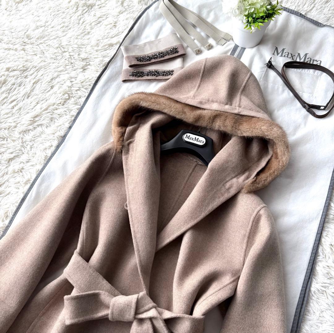 新品同様‼️マックスマーラ クチートアマーノ ミンクファー付き フード