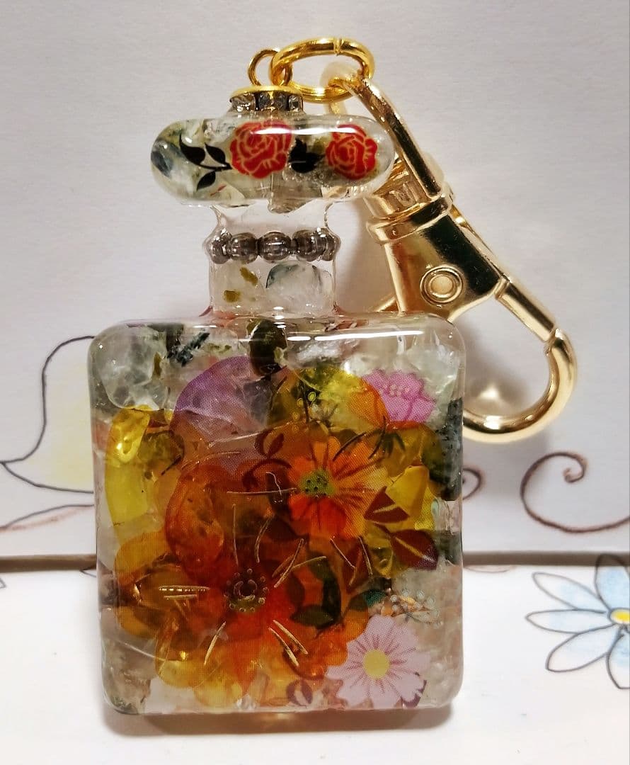 竜そばです♪オルゴナイト　香水瓶　キーホルダー　 お取り置き　11月1日 アウトレット品】香水瓶 リール付き キーホルダー rk-lx001 – 3carat