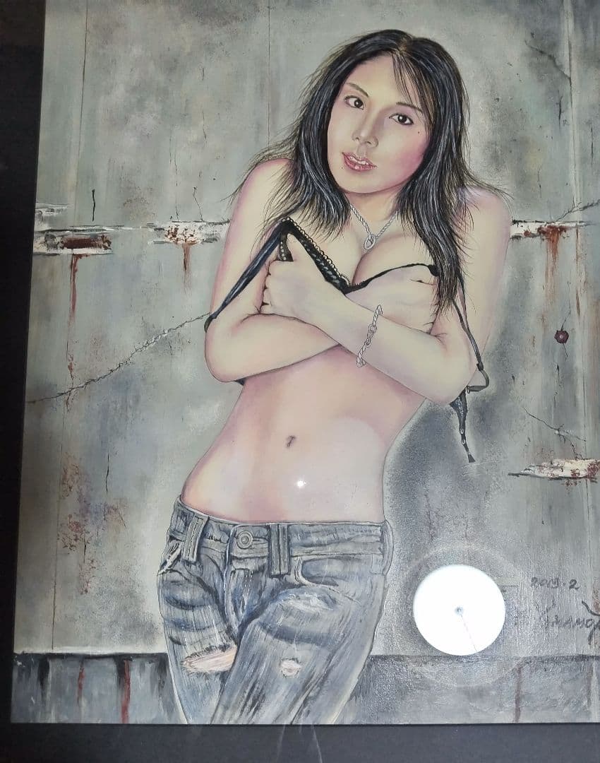 裸婦、美人画、油彩画１０F山本英二、真作、肉筆、新品額縁、高塚省吾、森本草介。