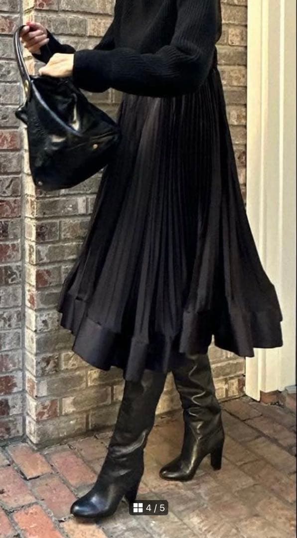 最終値下げ 美品 sacai ニットドッキングプリーツシフォンワンピース