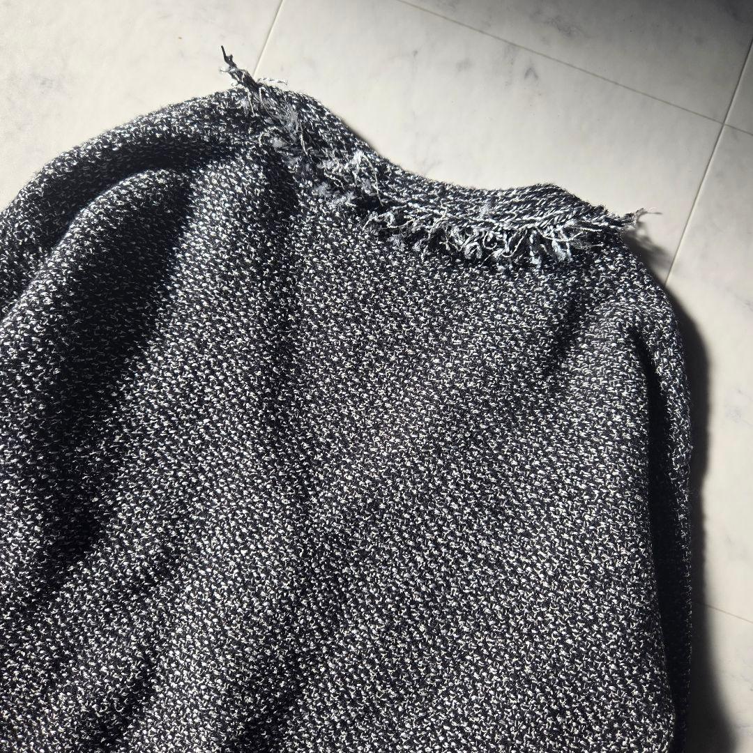 美品✨リヴドロワ ツイードニットカーディガン 黒 ブラック フリンジ