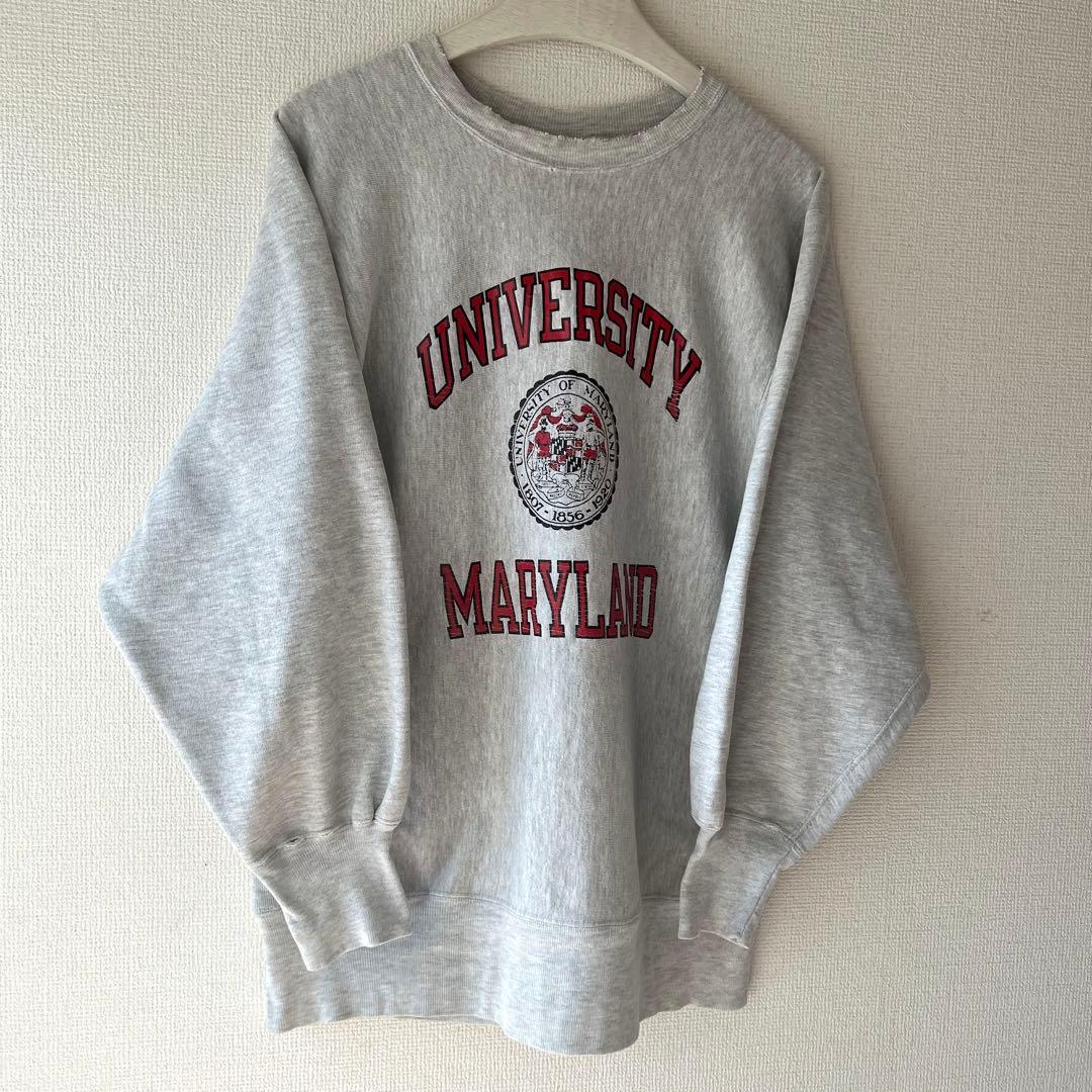 90s リバースウィーブ 刺繍タグ XL カレッジプリント3段 - メルカリ