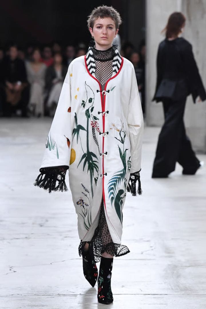 mamekurogouchi /2018-2019AW/ 刺繍ベルベットブーツ