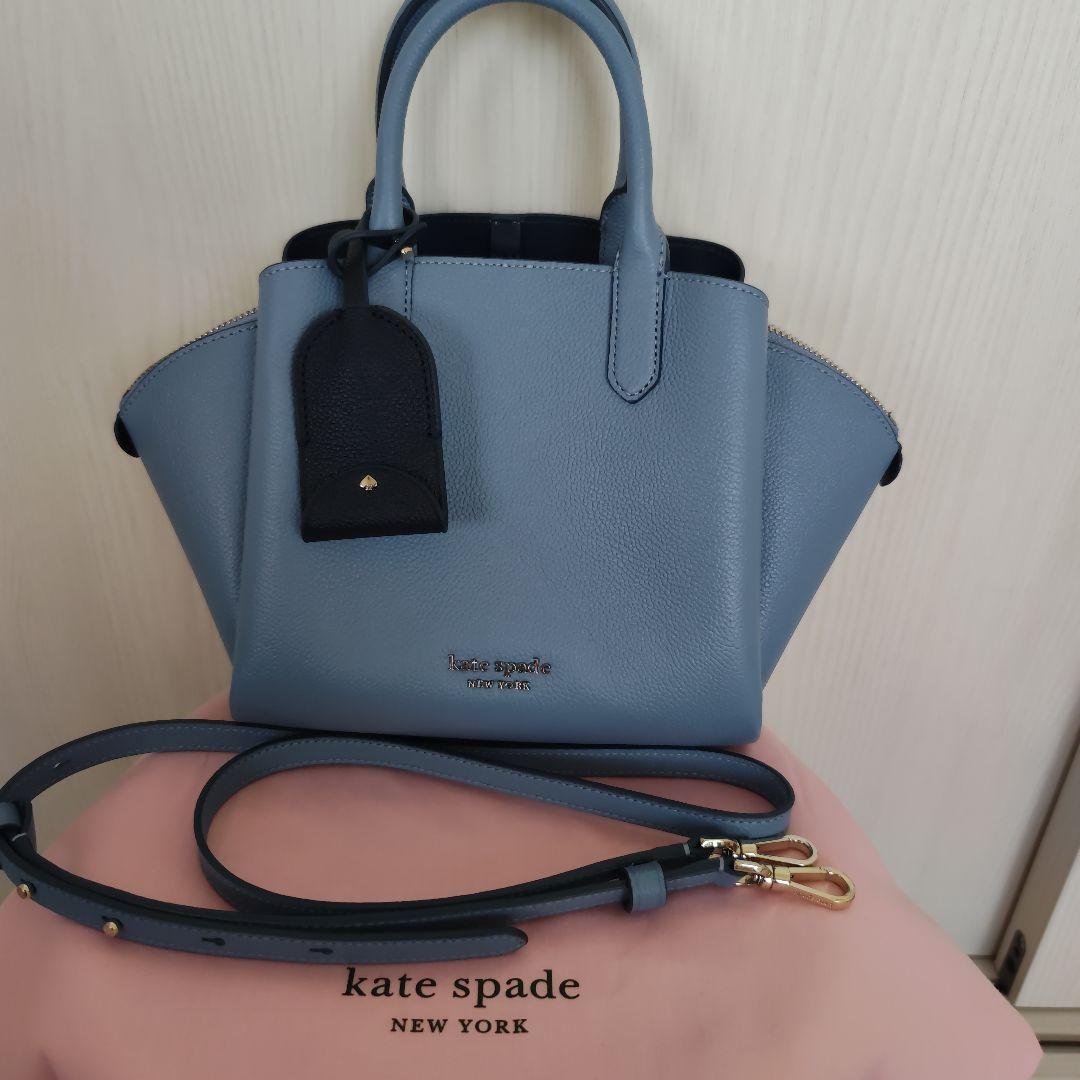kumi　kate spade ライトブルー バッグ Kate Spade Dual Zip Around Crossbody Bag Blue Leather Purse KG036