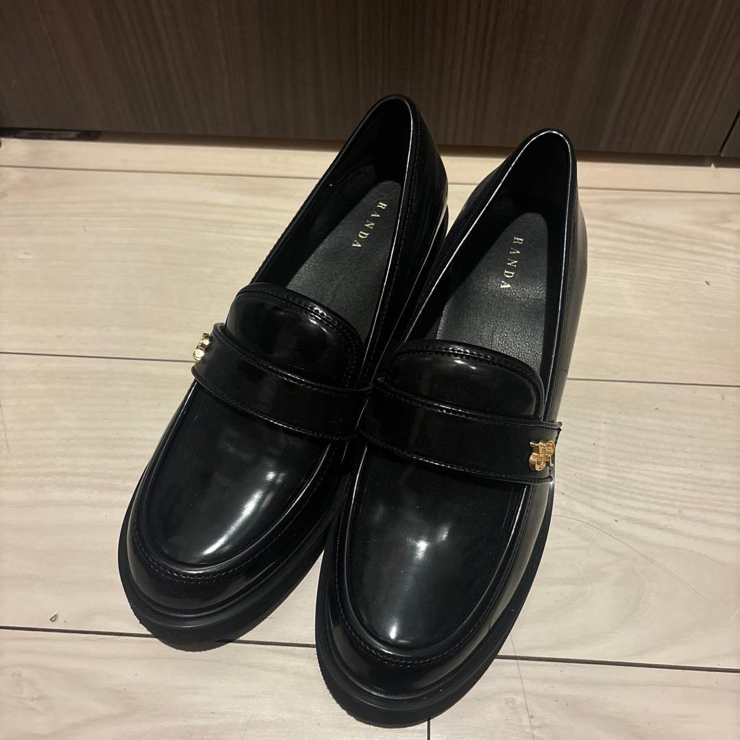 RANDA モダグラムパーツボリュームソールローファー ブラック RANDA（ランダ） ローファー モノグラムパーツボリュームソール