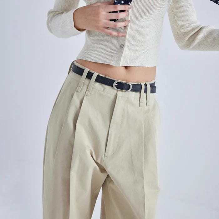 searoomlynn♡2tuck 2loopテーパードコットンパンツ - メルカリ