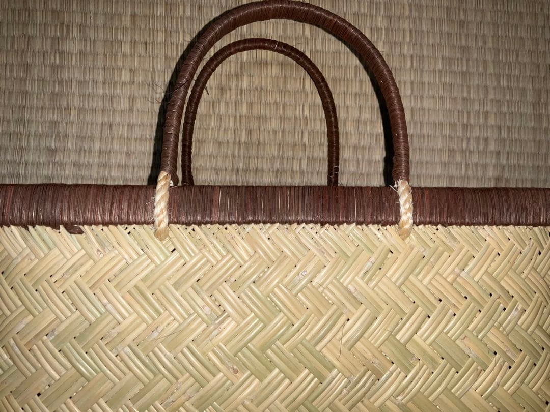 鳥越竹細工 市場かご エコバッグ 中サイズ 特選 ラスト1個 - バッグ