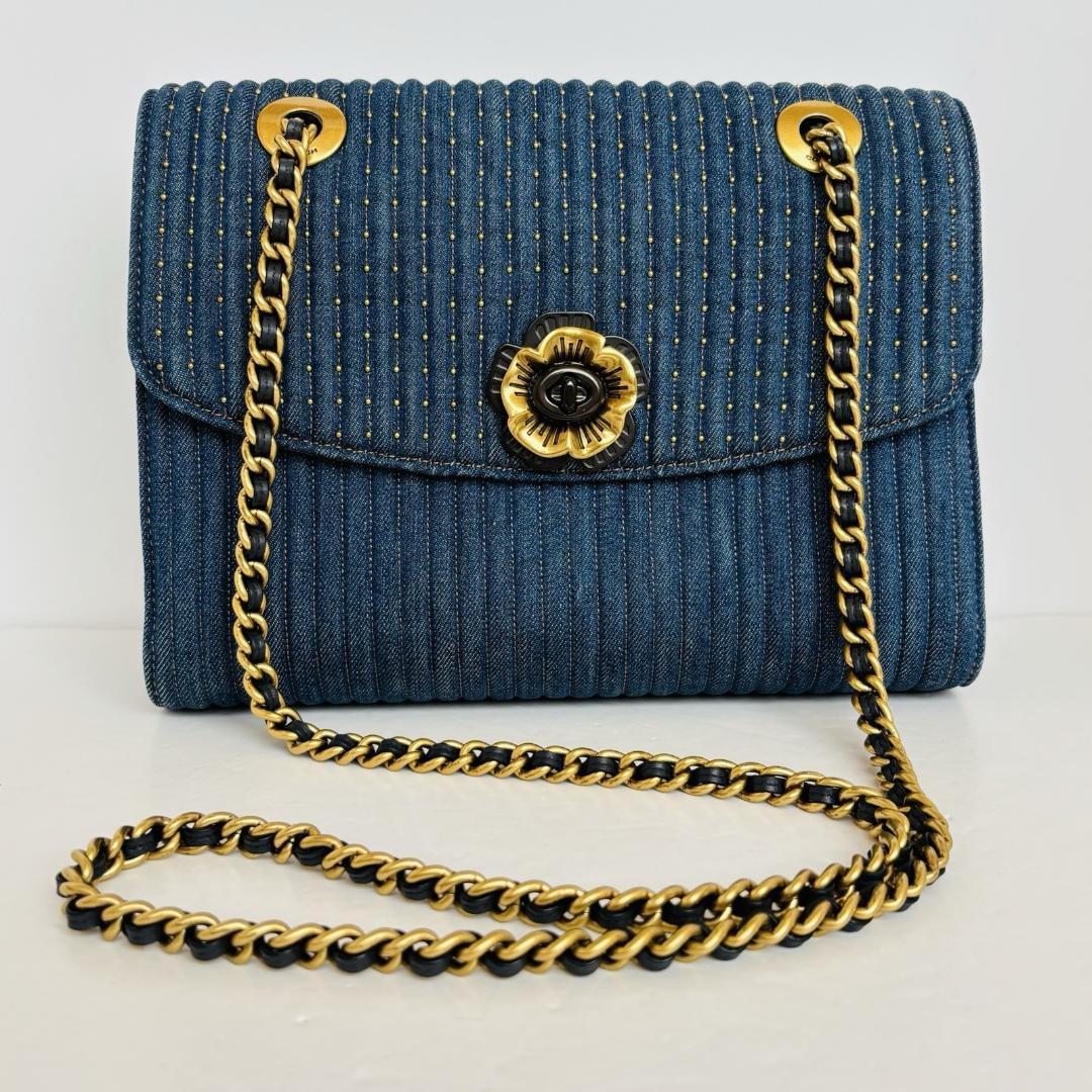 コーチ パーカー デニム キルティング ショルダー ローズ 68222 - メルカリ