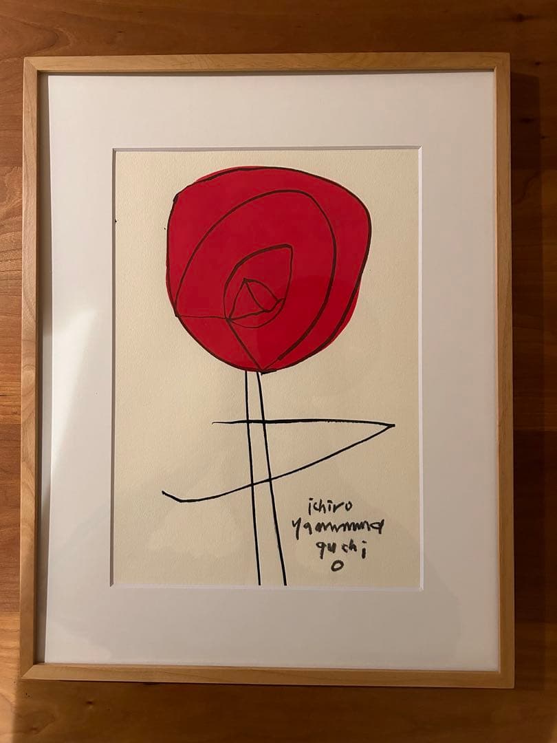 原画　山口一郎 赤いバラ 画家・山口一郎の原画個展「from big slope」、chignitta spaceにて