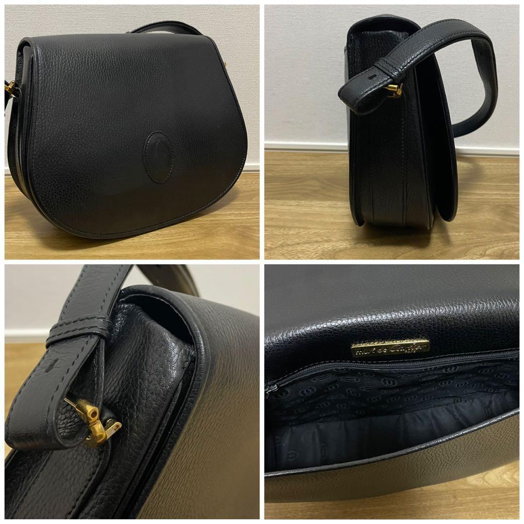 《極美品》Cartier（カルティエ）レザー セミショルダーバッグ ブラック 黒