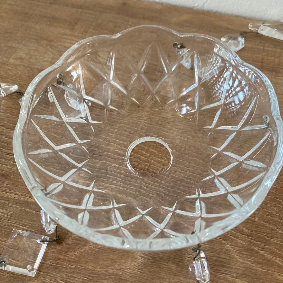 フランス アンティーク ガラス ランプシェード ミニシャンデリア