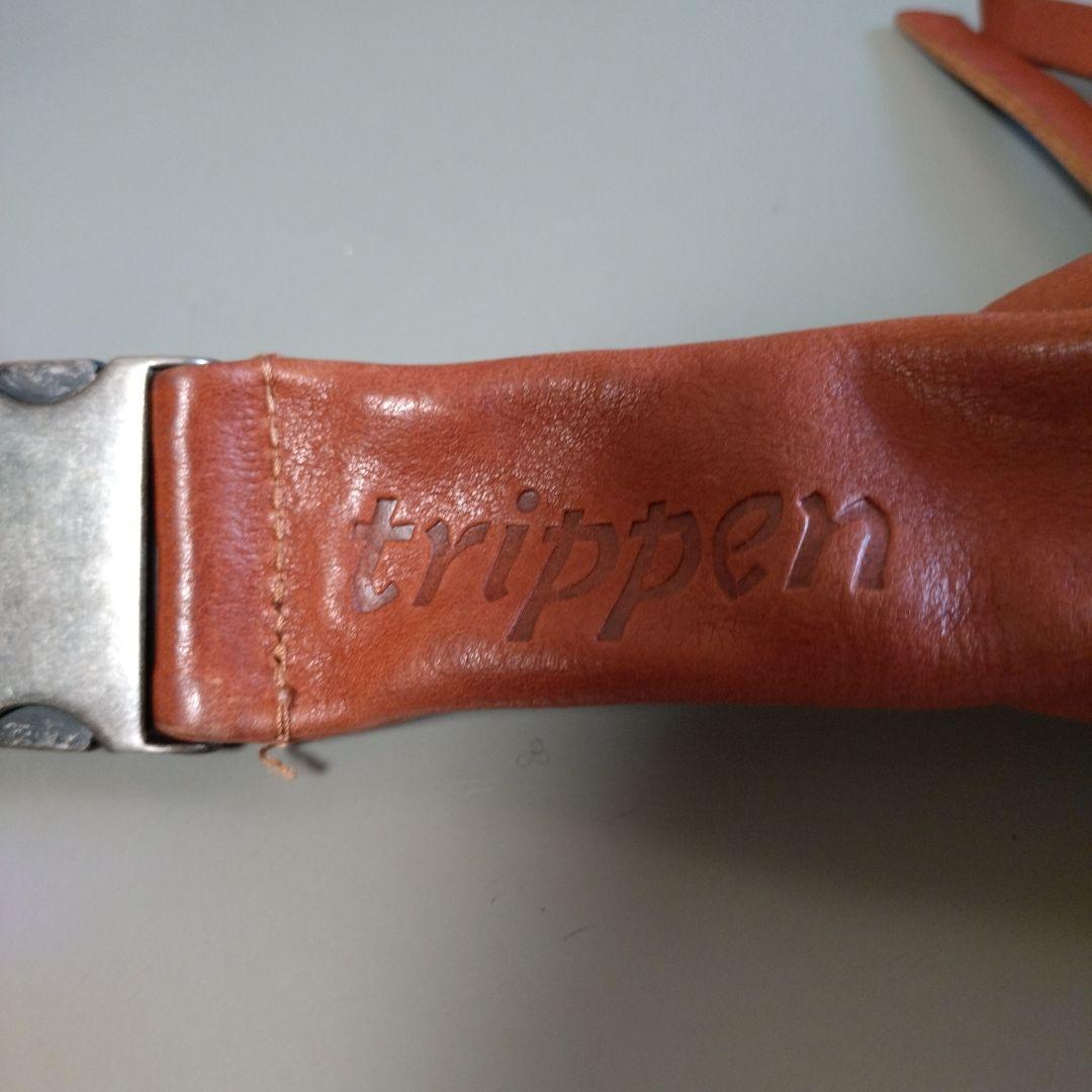 美品trippen] Snakebelt L ( タン）トリッペン ボディバッグ