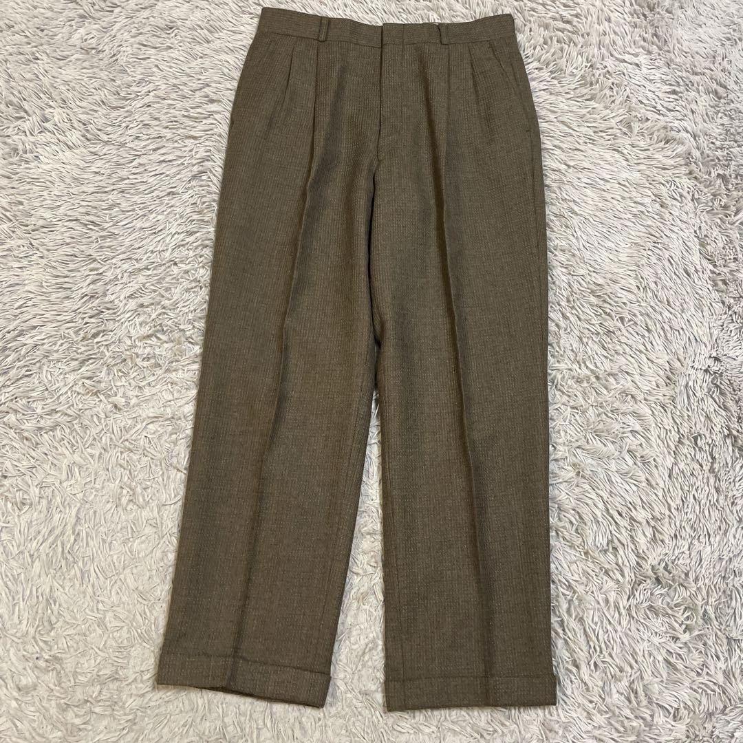 高級 トラサルディ ダブル セットアップ スーツ ウール100% ブラウン