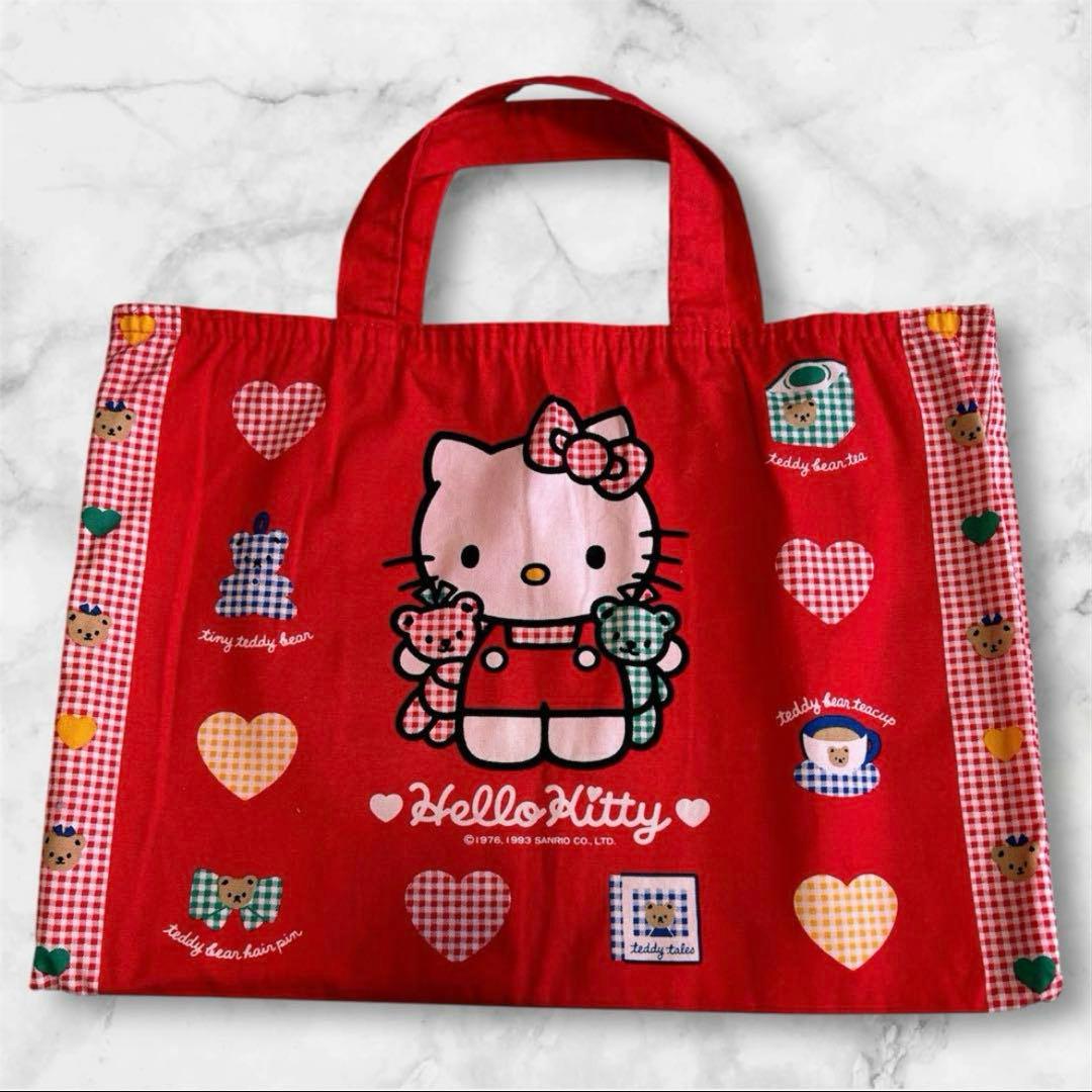 最終価格】サンリオ ハローキティ レッスンバッグ 赤 平成レトロ 入園