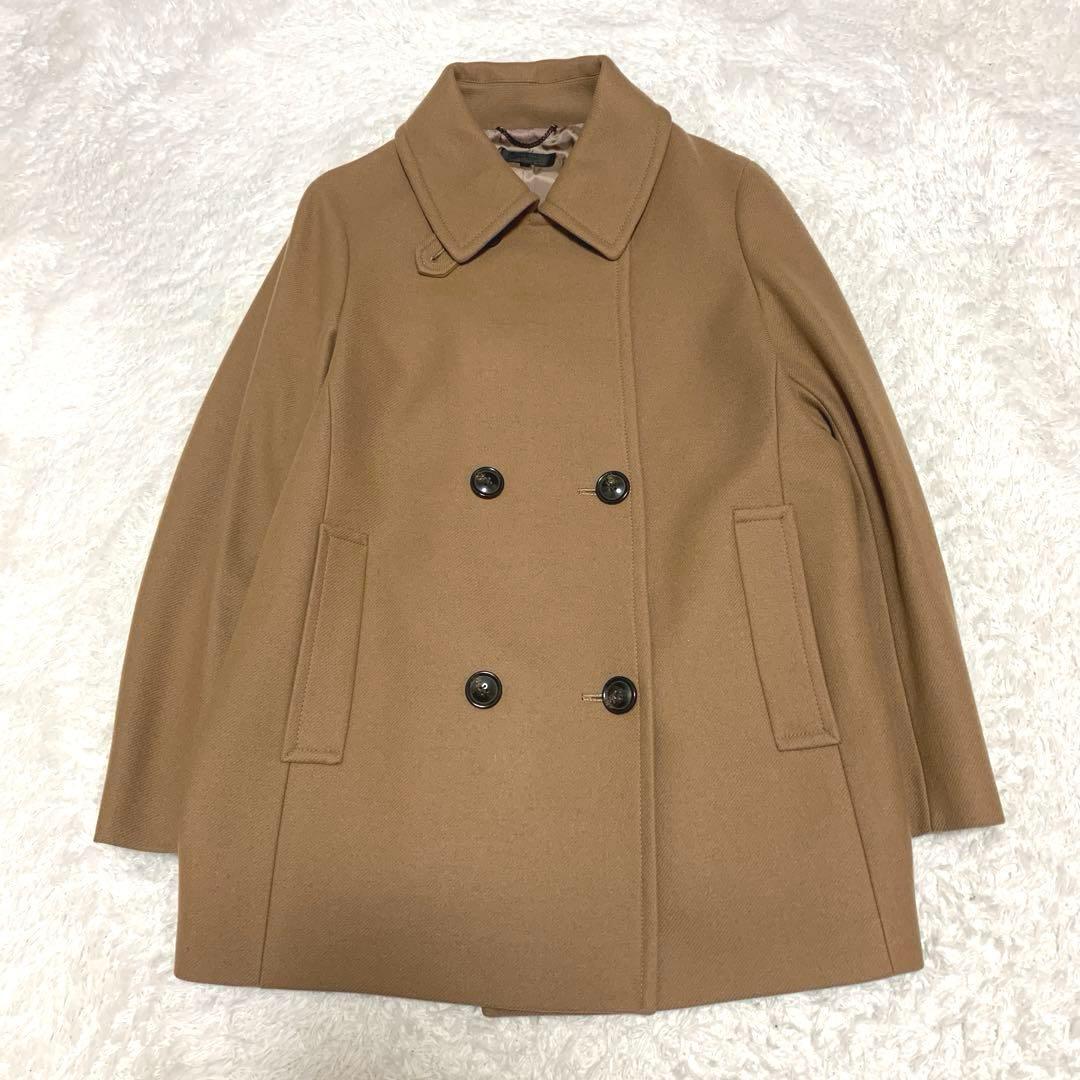 美品⭐️23区 ウールカシミヤ混 ブラウン ピーコート 大きいサイズ カシミヤ ブレンド ウール ピーコート レディース (08000229r) 6F