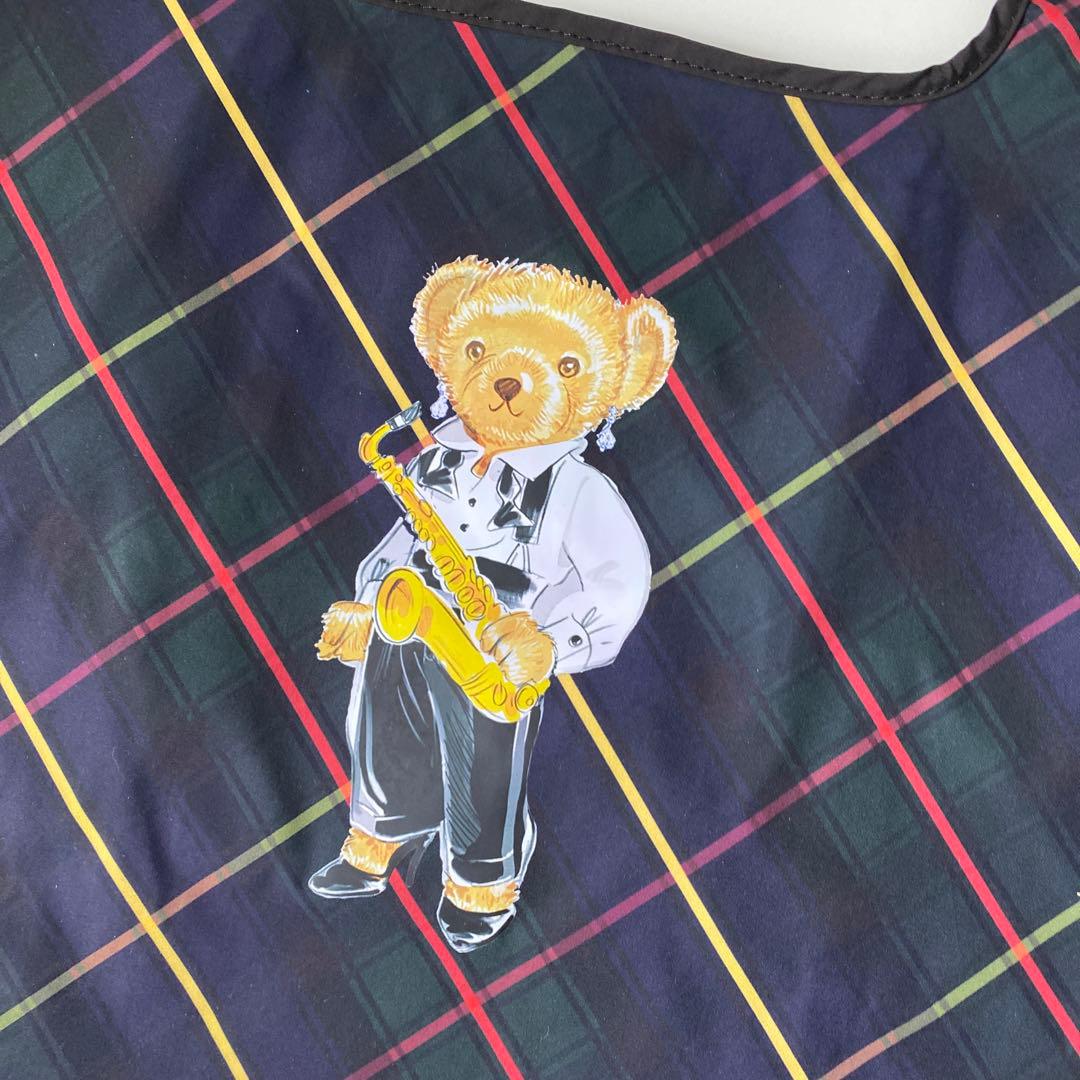 ラルフローレン エコバッグ ポロベア 肩がけ可能 底マチ チェック柄