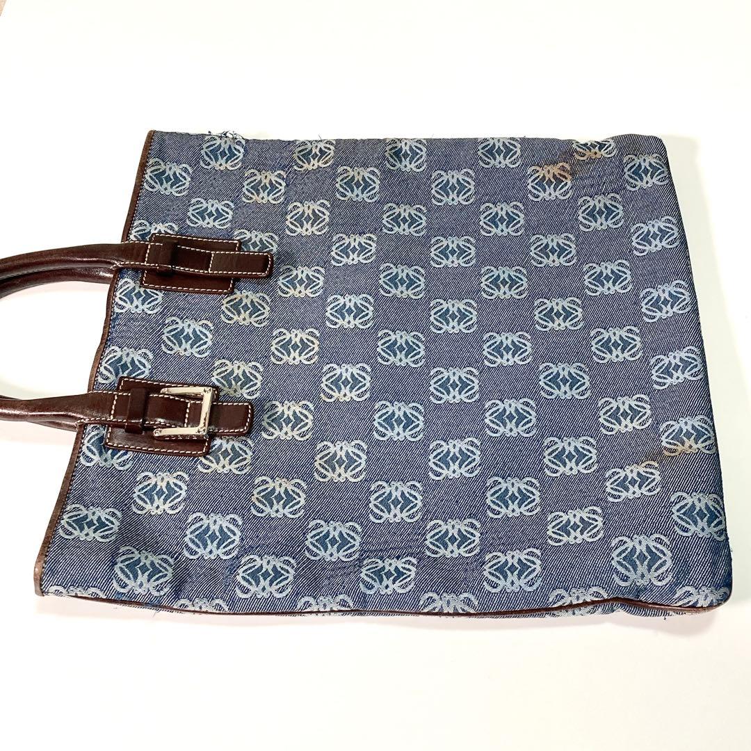 ロエベ ショルダーバッグ リピート アナグラム デニムキャンバス