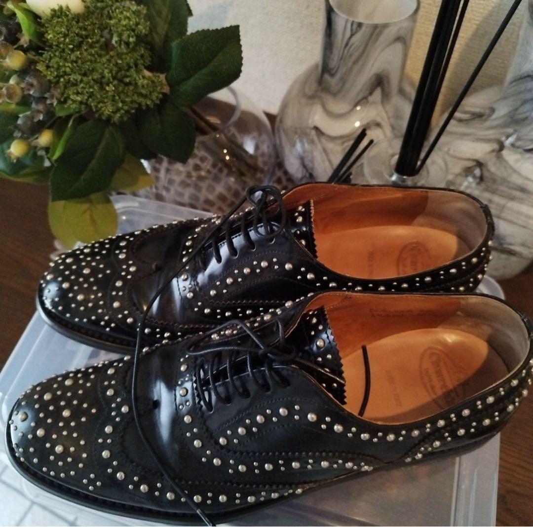 あさと様　church's ブラックレザーシューズ 38 1/2 楽天市場】アウトレット メンズ（ブランドチャーチ）（靴）の通販