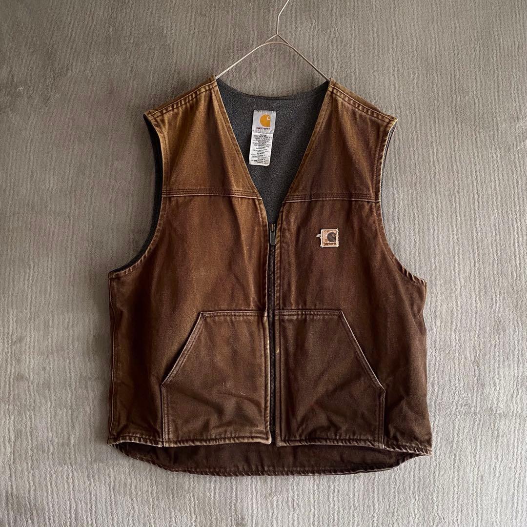 Carhartt USA製 ダックベスト 鬼フェード XLブラウン - メルカリ
