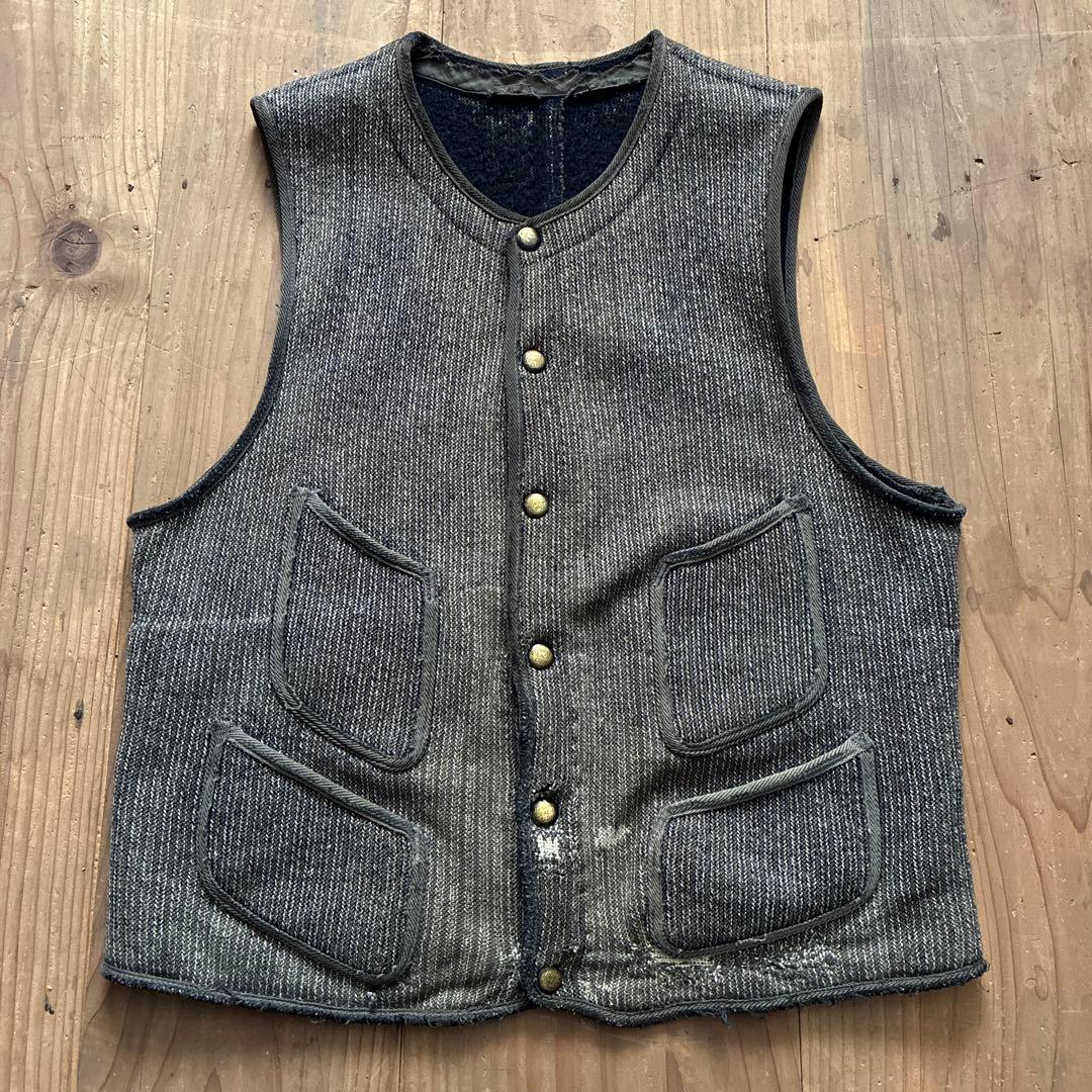 BROWN'S BEACH 50s40s ブラウンズビーチ ヴィンテージ ベスト 40s ブラウンズ ビーチベスト 三角タグ (Vネック) / ブラウンズビーチ