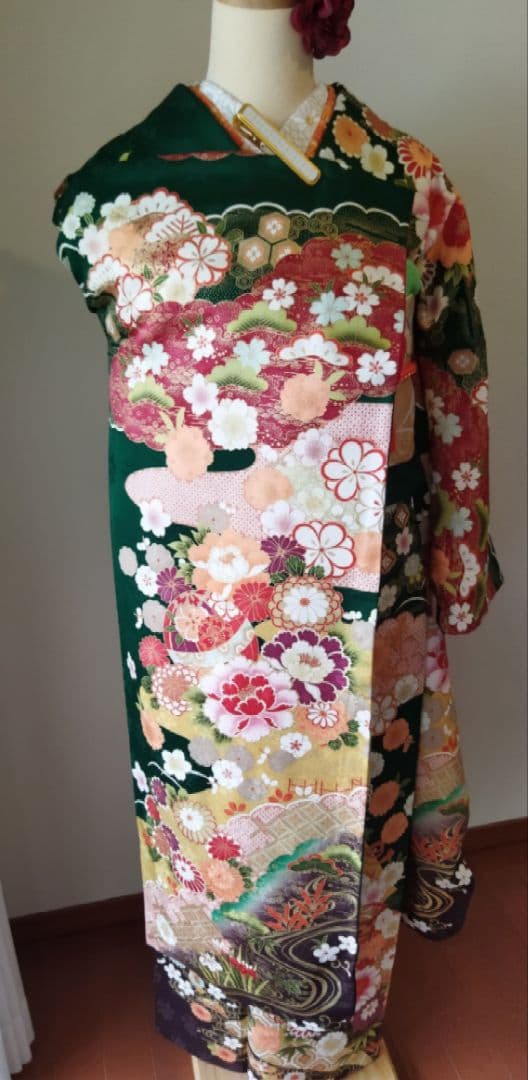 upi様 402.振袖7点セット 正絹 フルセット 成人式 - メルカリ
