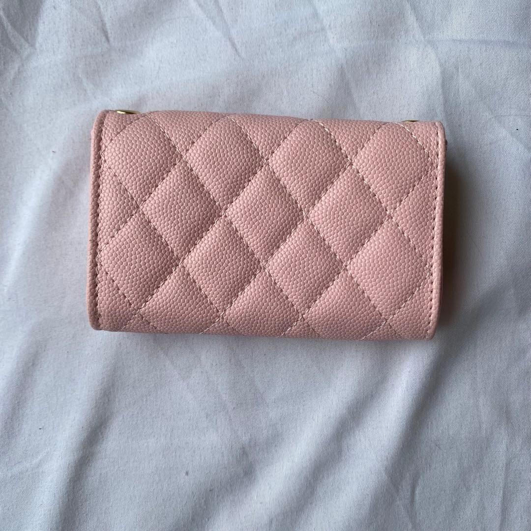 CHANEL ピンク キルティング 二つ折り財布 コインケース ノベルティ