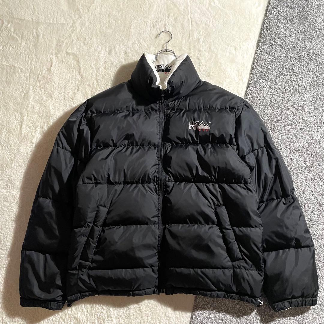 ファーストダウン　リバーシブル　ダウンジャケット　サイズ４L　ブラック　ホワイト FIRST DOWN（ファーストダウン） 爆買 ダウンジャケット アウター
