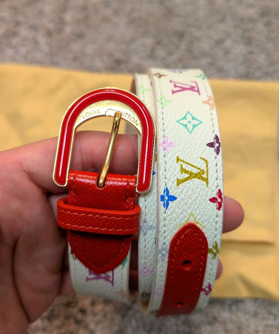 良品】ルイヴィトン モノグラム ブロン サンチュール キャンディ 80