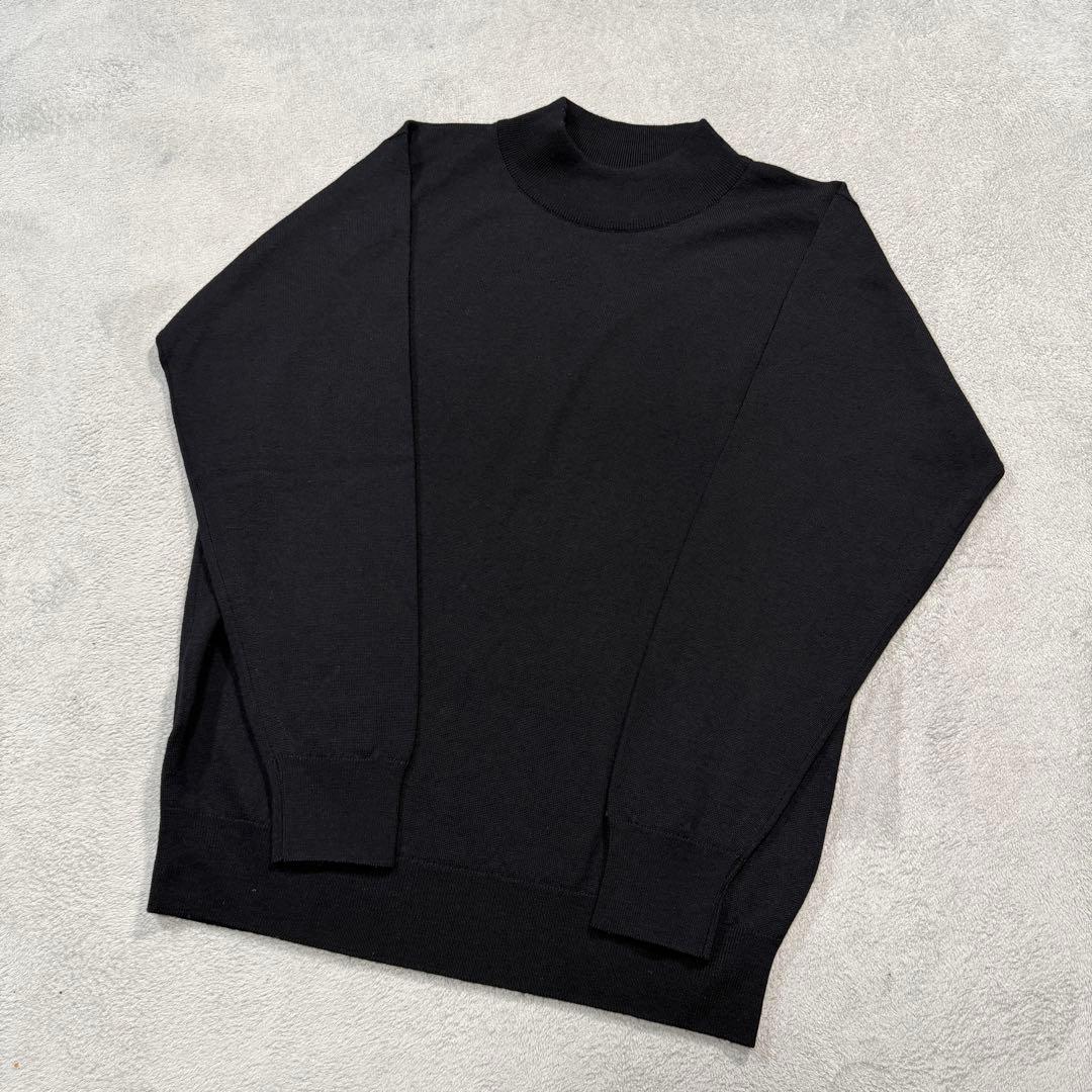 ジョンスメドレー　ブラック　モックネック　ニット　Sサイズ　メリノウール JOHN SMEDLEY｜ジョンスメドレー日本公式