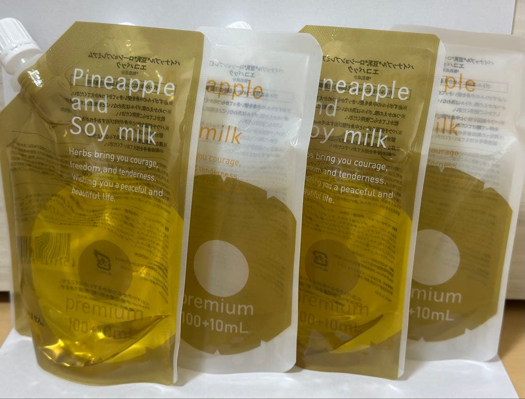 【新品未使用】パイナップル豆乳 ローションプレミアム 詰め替え用 4本セット パイナップル豆乳シリーズ パイナップル豆乳ローションプレミアム ムダ