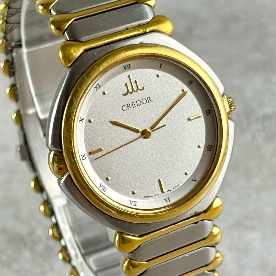 稼働/純正ベルト】セイコー クレドール クォーツ 腕時計 22KT SGP