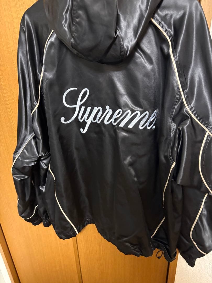 Supreme Satin Hooded Track Jacket Black - メルカリ