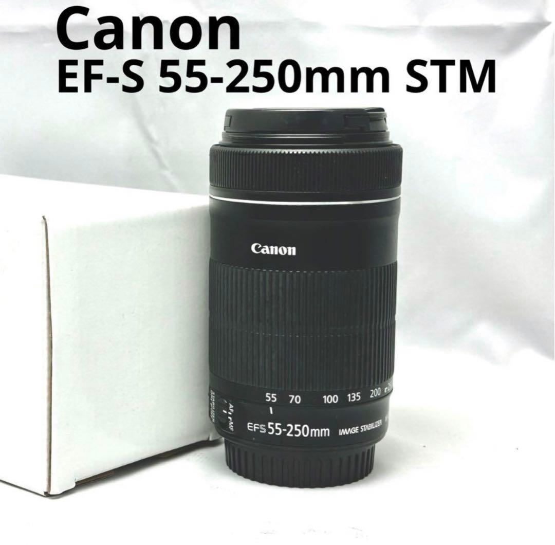 値下げ！未使用に近い！Canon EF-S 55-250mm STM レンズ EFレンズ キヤノン 望遠レンズ CANON EF-S 55-250 IS STM 中古 保証 美