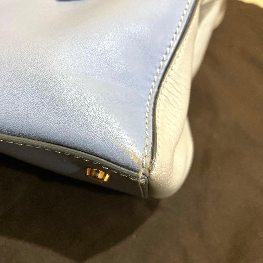 TOD'S トッズ Dキューブ 2way バイカラー レザーショルダーバッグ