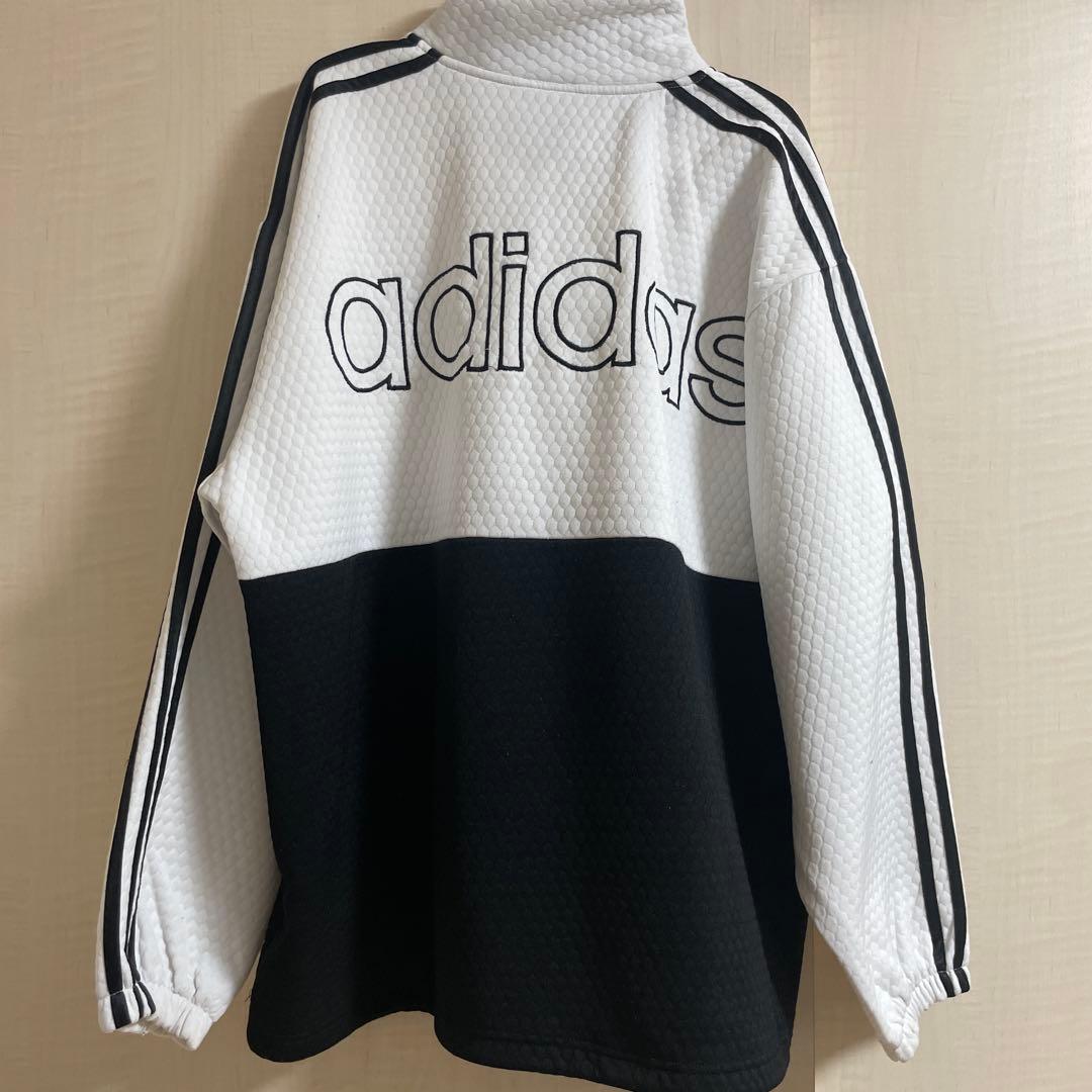 adidas ハーフジップトレーナー ホワイト/ブラック - メルカリ