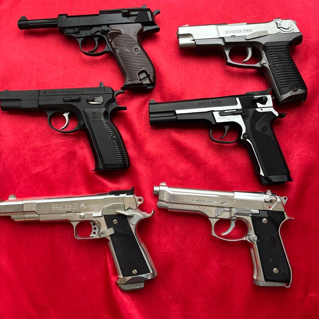 東京マルイ　エアコッキングガン6丁セット　cz75 ベレッタ　pc356 ワルサ S&W PC356 【ハイグレード/ホップアップ】 - エアーハンドガン（10才用