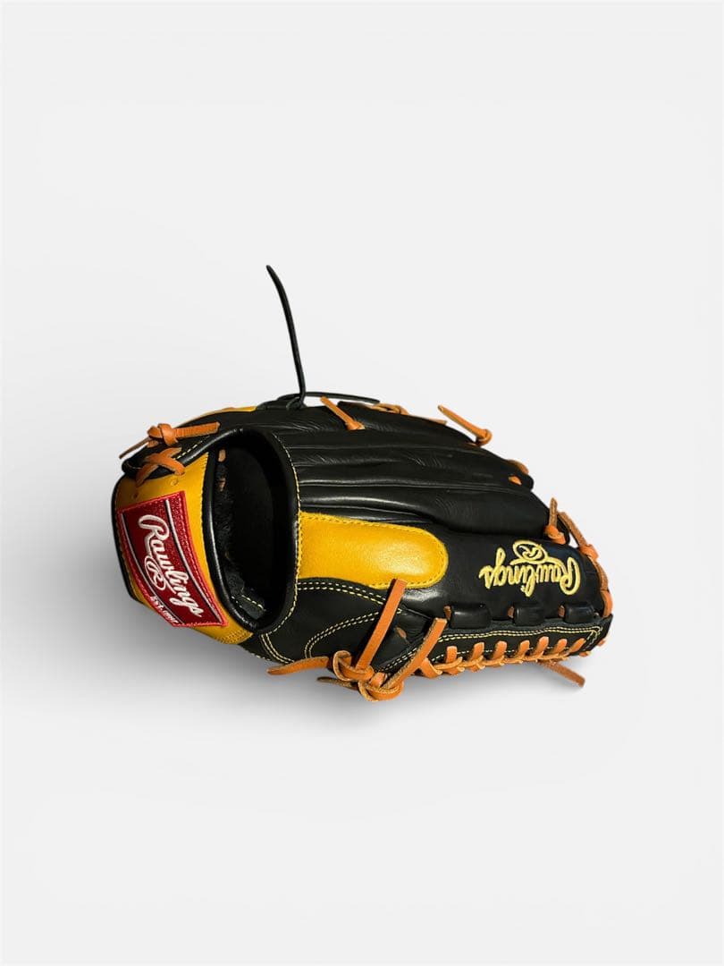 Rawlings 軟式グローブ 黒/黄　美品 Rawlings（ローリングス） 軟式グローブ 外野手用 HOH PRO EXCEL