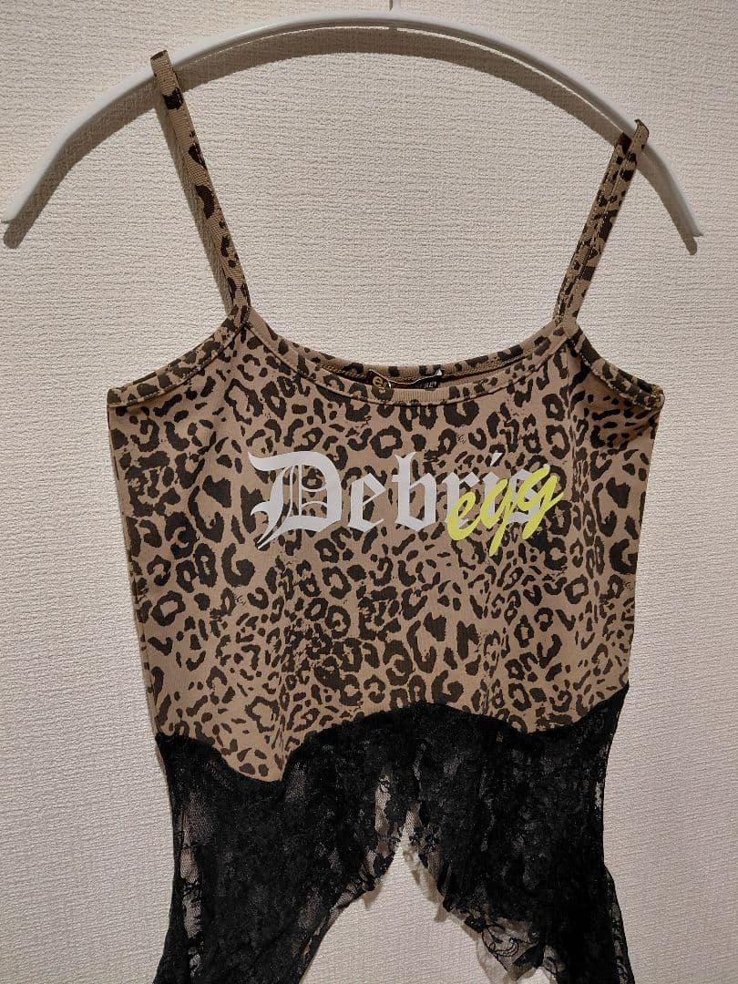 新品タグ付】egg ヒョウ柄レースキャミソール 平成ギャル 甘辛MIX