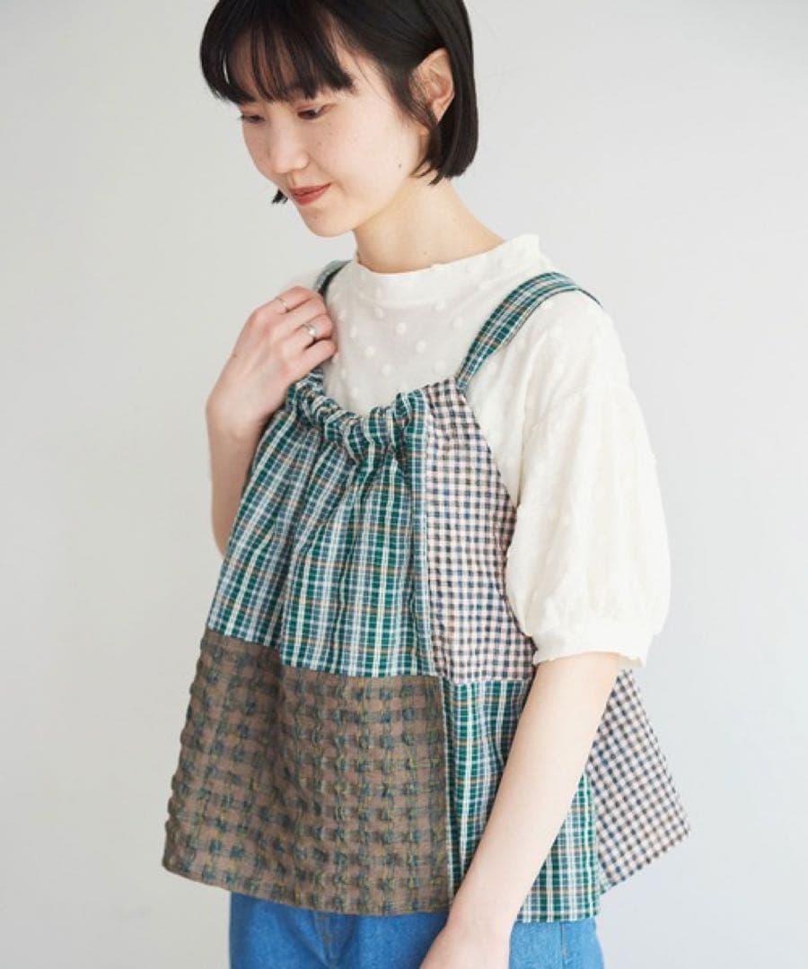 latelier du savon エプロンパッチワークブラウス latelier du savon エプロンパッチワークブラウス - メルカリ