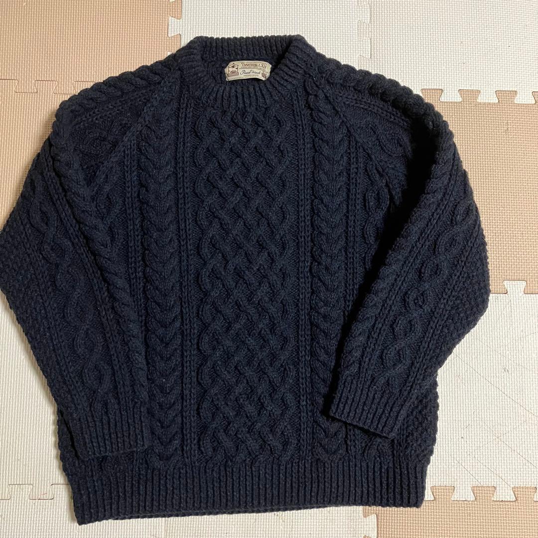 インバーアラン 茶タグ 1A ネイビー系 英国製 セーター - メルカリ