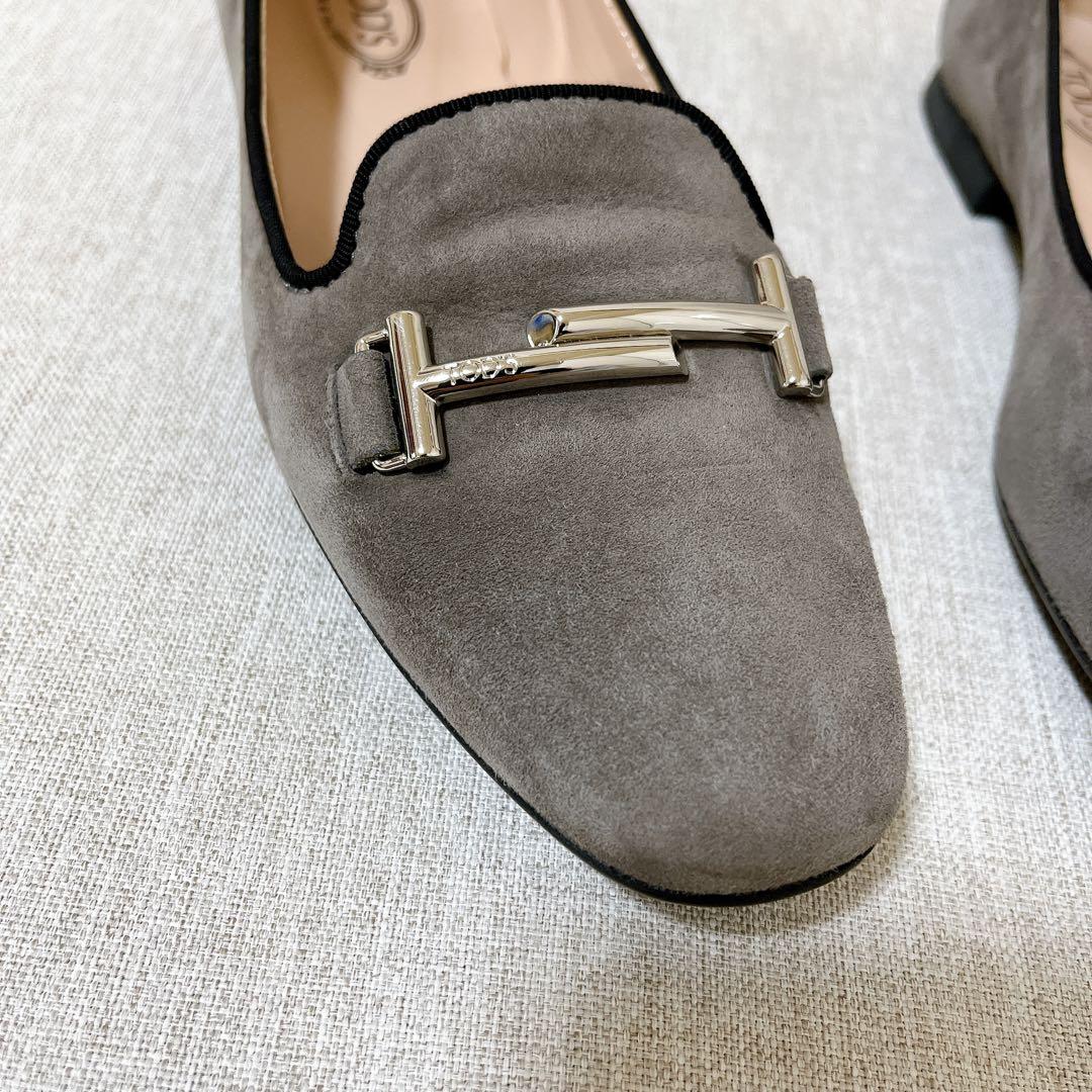 【美品】Tod's トッズ ダブルT フラットシューズ 22.5cm スエード