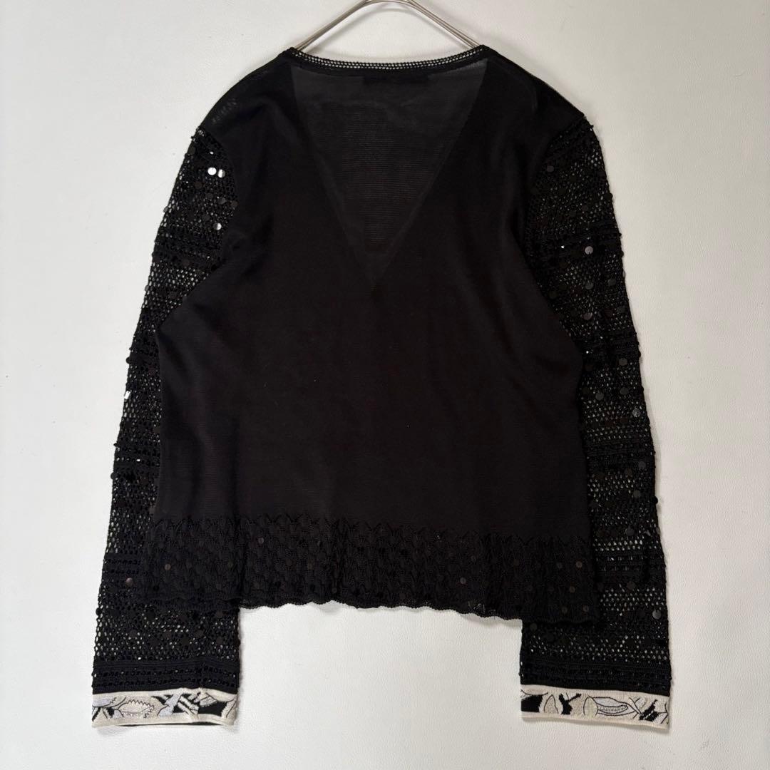 LEONARD 大きいサイズ シルク100%カーディガン スパンコール 黒 - メルカリ