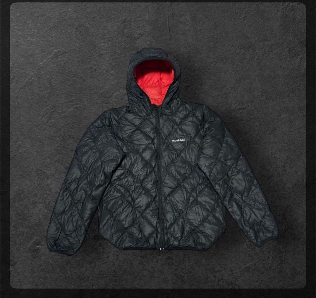 【mont-bell】リバーシブルダウンジャケット 黒/赤 mont-bell ダウンジャケット 黒 赤 - メルカリ