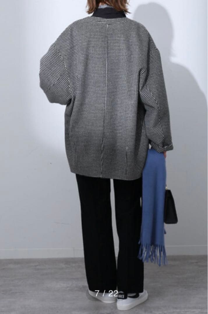 スローブイエナ ハミルトンダブルフェイスショートコート チェック