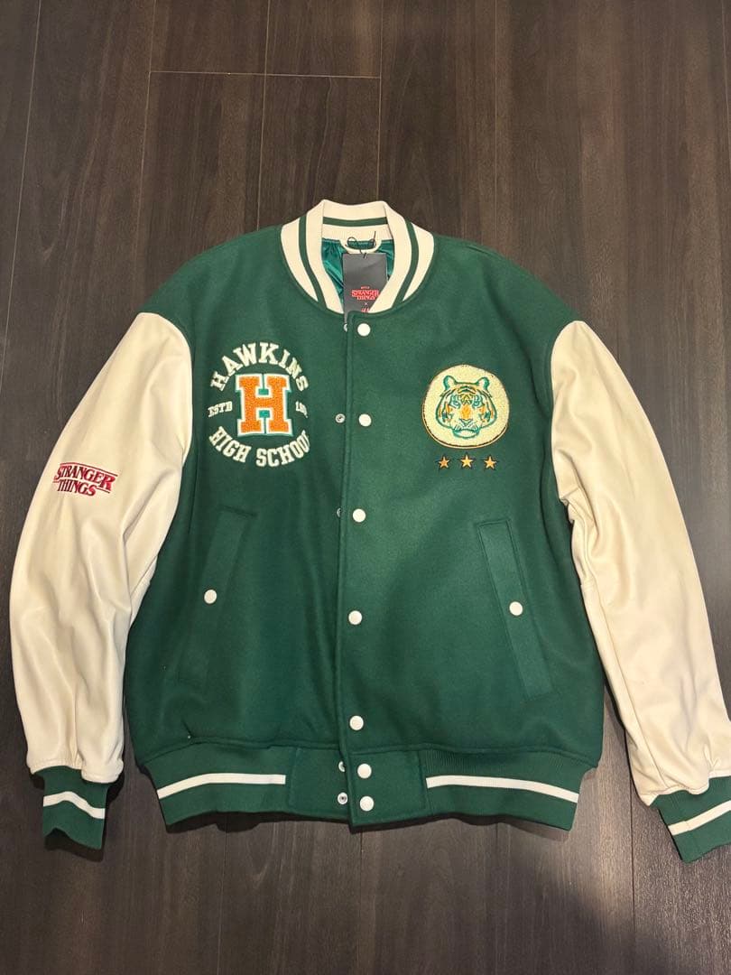 STRANGER THINGS x  スタジャン XL タグ付き Stranger Things Hawkins Letterman Varsity Jacket