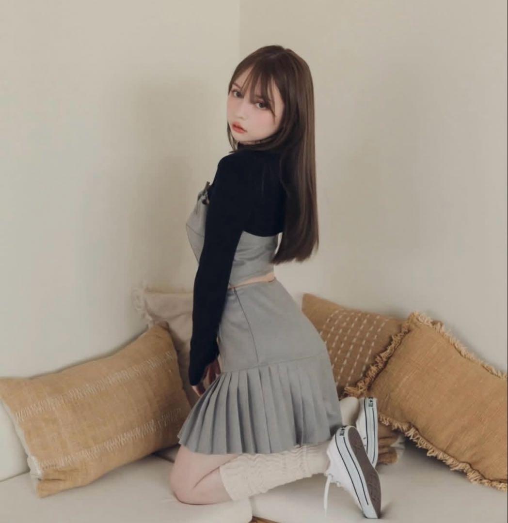 andmary Karen knit set mini dress gray - メルカリ