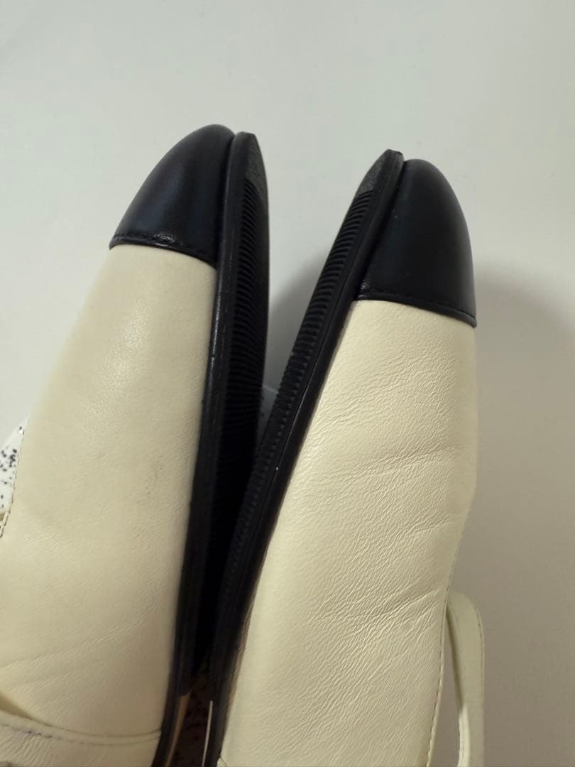 シャネル メリージェーン バレリーナ フラットシューズ ホワイト