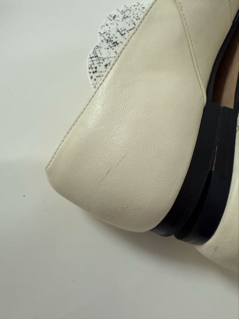 シャネル メリージェーン バレリーナ フラットシューズ ホワイト