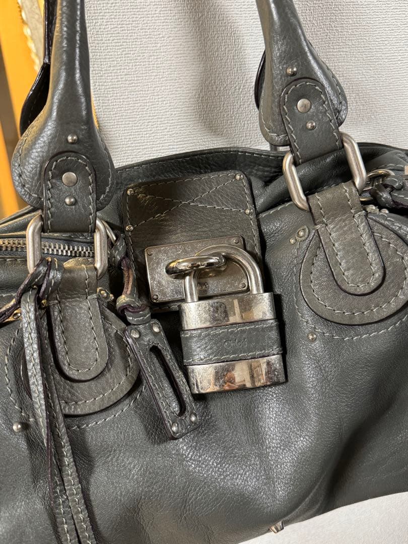 クロエ パディントン ハンドバッグ グレー シルバー金具 フィービー