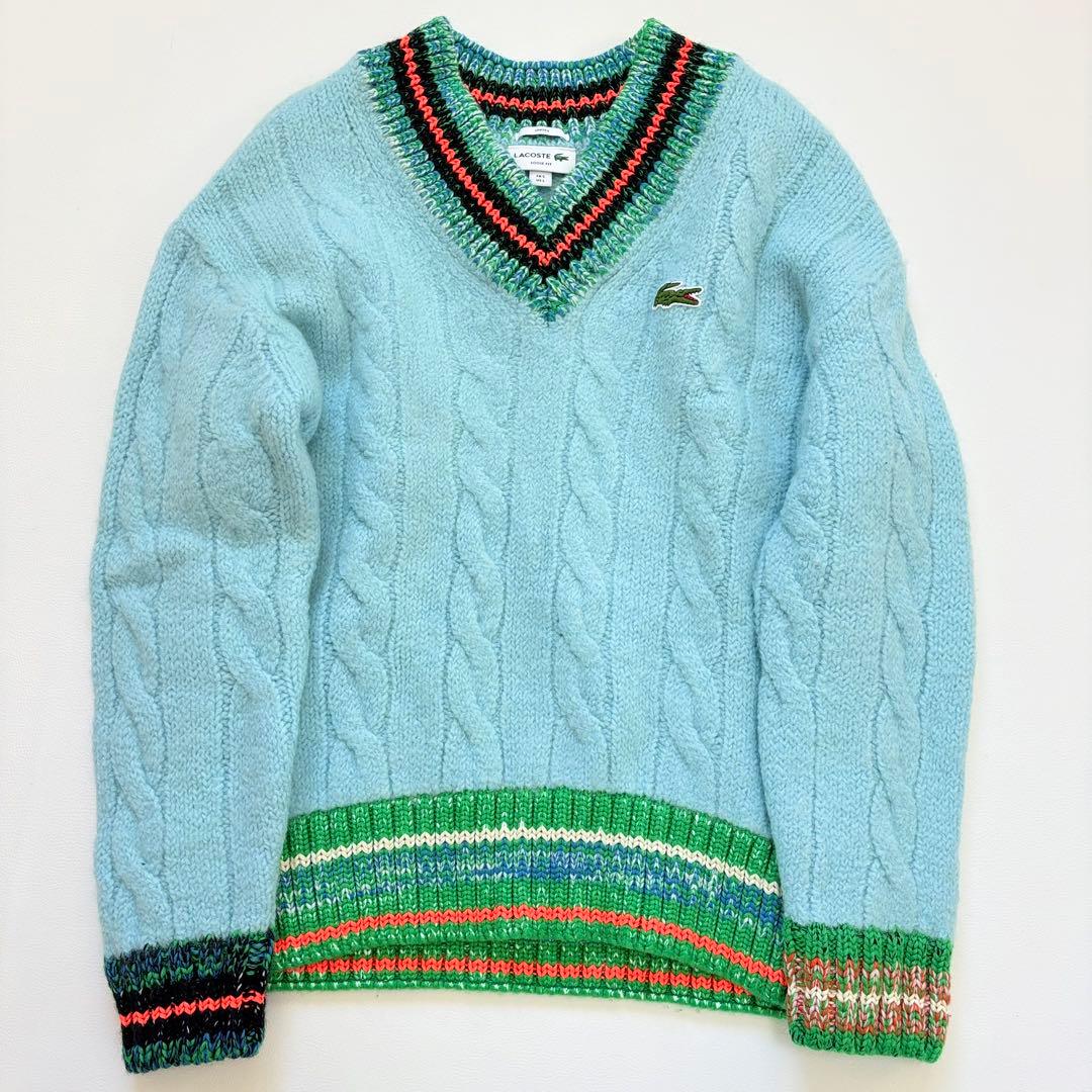 ラコステ デコラティブリブニット ティルデンセーター チルデンニット